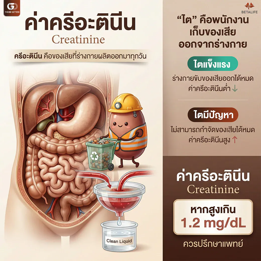 อินโฟกราฟิก ความรู้เรื่องค่าครีเอตินีน